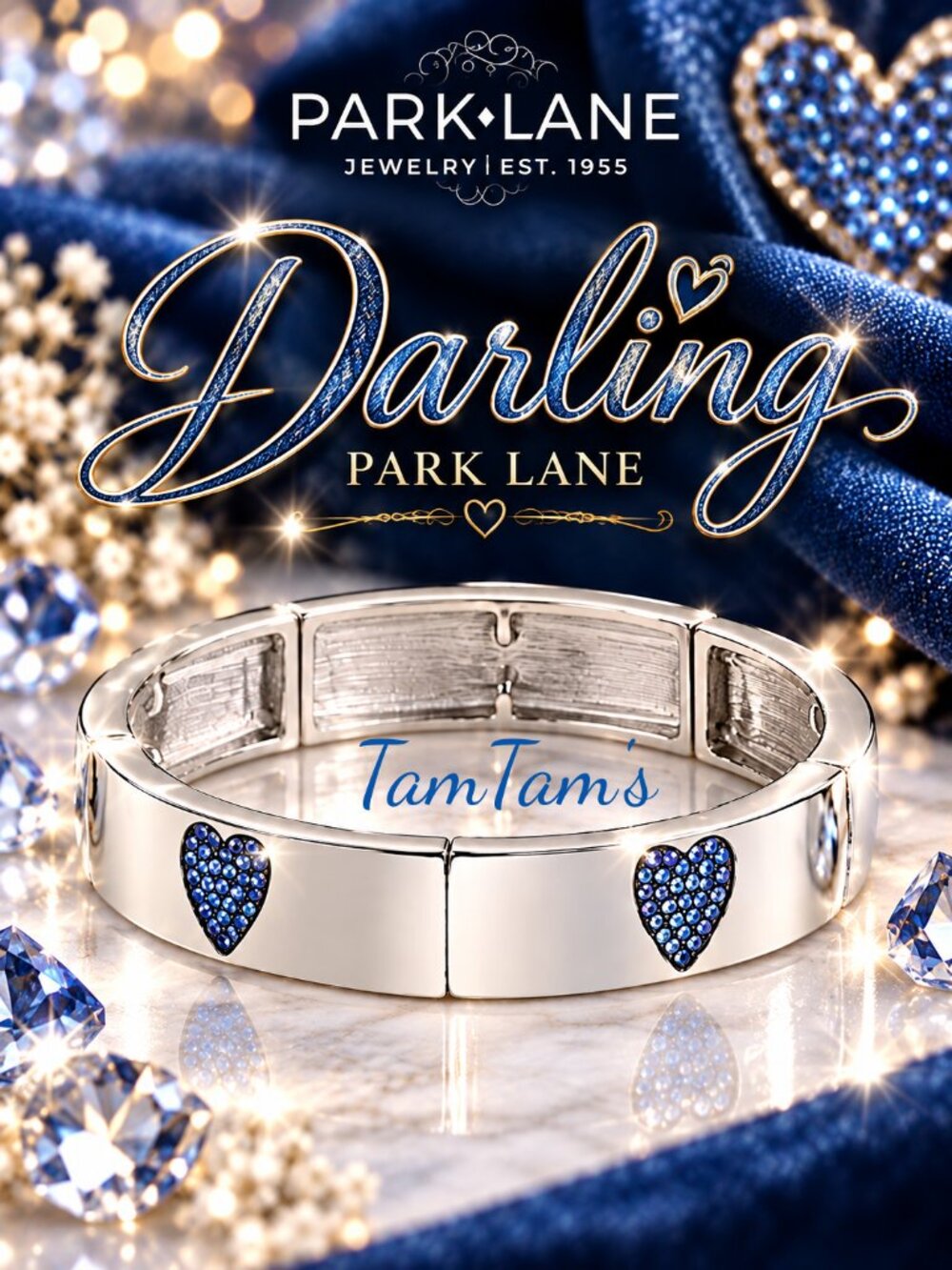Park Lane Darling Blue Heart Bangle Bracelet
